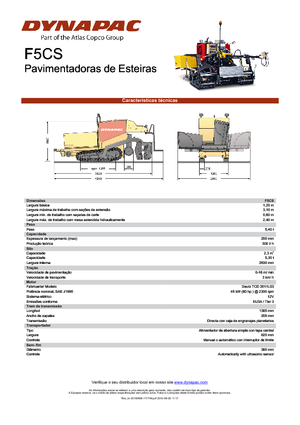 Finisseurs de chaussée sur chenilles Dynapac F 5 CS