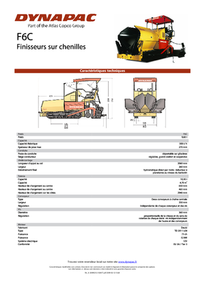 Finisseurs de chaussée sur chenilles Dynapac F 6 C