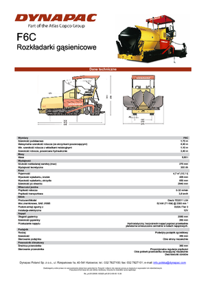 Finisseurs de chaussée sur chenilles Dynapac F 6 C