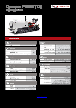 Finisseurs de chaussée sur chenilles Dynapac F1000T