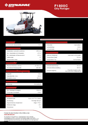 Finisseurs de chaussée sur chenilles Dynapac F1800C