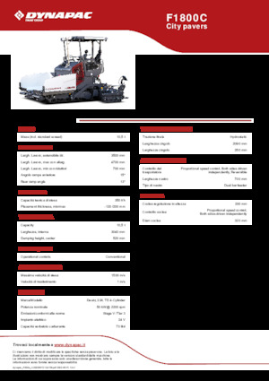 Finisseurs de chaussée sur chenilles Dynapac F1800C
