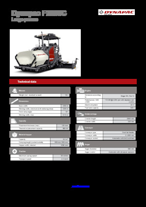 Finisseurs de chaussée sur chenilles Dynapac F2500C