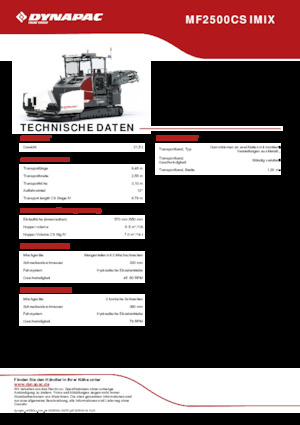 Finisseurs de chaussée sur chenilles Dynapac MF2500CS IMIX