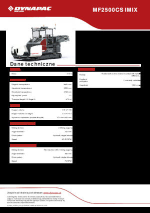 Finisseurs de chaussée sur chenilles Dynapac MF2500CS IMIX
