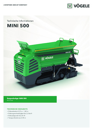 Finisseurs de chaussée sur chenilles Vögele MINI 500