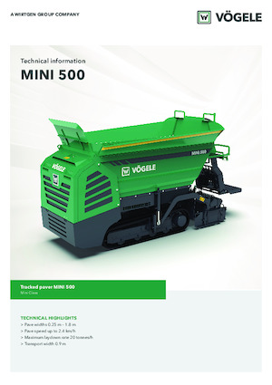 Finisseurs de chaussée sur chenilles Vögele MINI 500