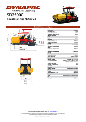 Finisseurs de chaussée sur chenilles Dynapac SD 2500 C