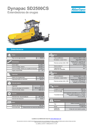 Finisseurs de chaussée sur chenilles Dynapac SD 2500 CS