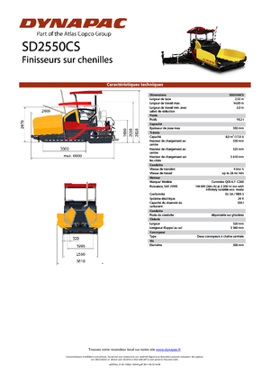 Finisseurs de chaussée sur chenilles Dynapac SD 2550 CS