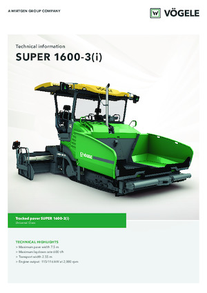Finisseurs de chaussée sur chenilles Vögele Super 1600-3i