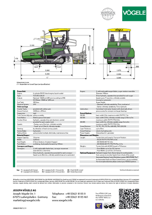 Finisseurs de chaussée sur chenilles Vögele Super 1900-2