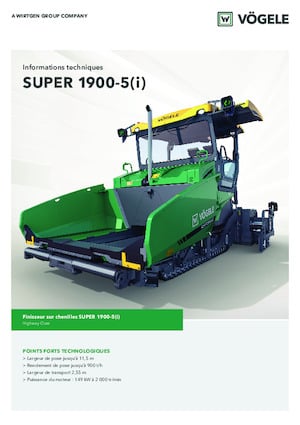 Finisseurs de chaussée sur chenilles Vögele Super 1900-5