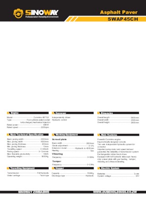 Finisseur d'asphalte sur roues Sinoway SWAP45CH