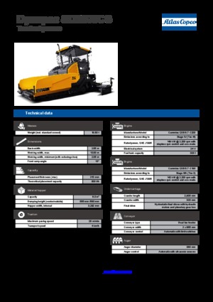 Finisseurs de chaussée sur chenilles Dynapac SD 2500 CS