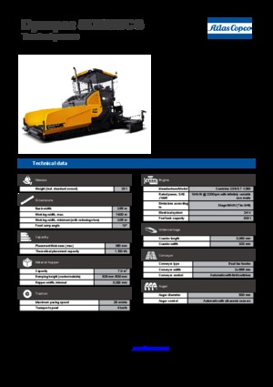 Finisseurs de chaussée sur chenilles Dynapac SD 2550 CS