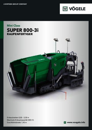 Finisseurs de chaussée sur chenilles Vögele Super 800-3i