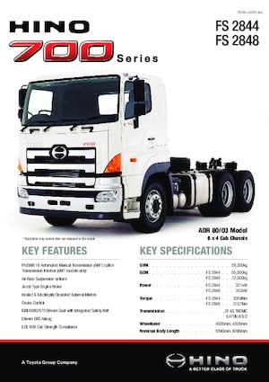 Tracteurs routiers Hino 700 FS 2844 6x4
