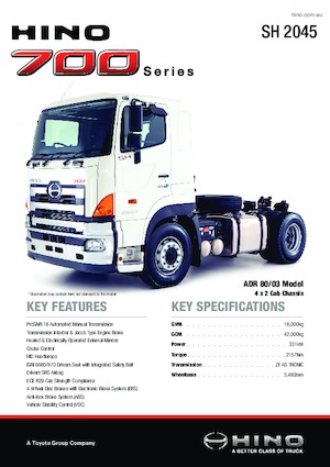 Tracteurs routiers Hino 700 SH 2045 4x2