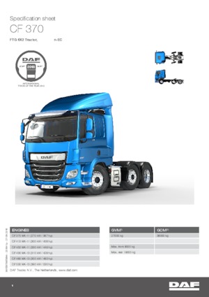 Tracteurs routiers DAF CF 450 FTG SLEEPER CAB