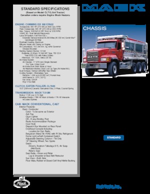 Tracteurs routiers Mack CL703 CA67 Conventional Cummins ISX 500 6x4