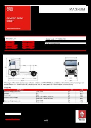 Tracteurs routiers Renault MAGNUM 480.19 4X2 T - CLASSIC