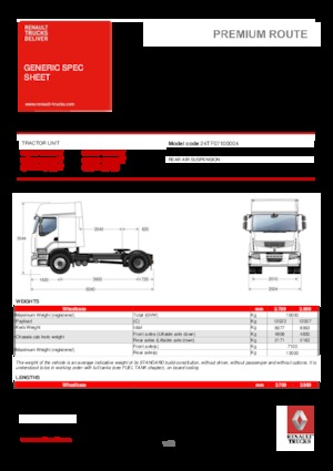 Tracteurs routiers Renault PREMIUM 380.19 4X2 LD T
