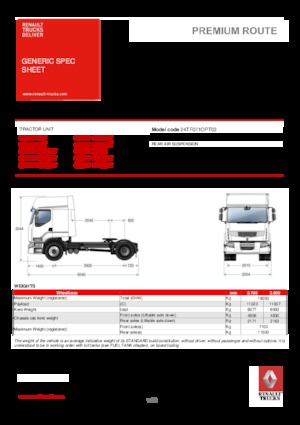 Tracteurs routiers Renault PREMIUM 430.19 4X2 LD T OPTIFUEL