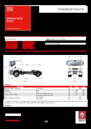 Tracteurs routiers Renault PREMIUM 430.19 4X2 LD T