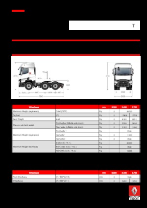 Tracteurs routiers Renault T 520.26 6X2 TML E6