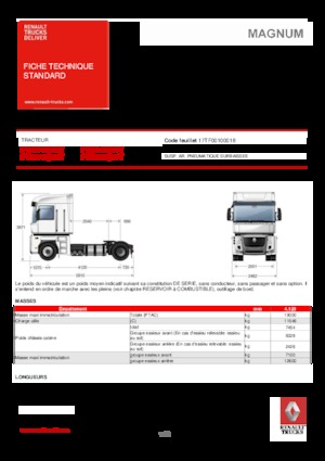 Tracteurs routiers Renault MAGNUM 520.19 4X2 T