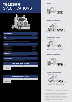Tracteurs routiers Kenworth T610SAR 760mm Mid roof MX 15 6x4