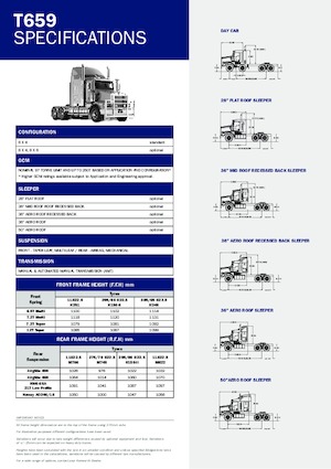 Tracteurs routiers Kenworth T656 50” Aero roof X15 8x6