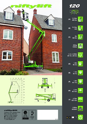 Nacelles à bras articulés montées sur camion Niftylift Nifty 120M