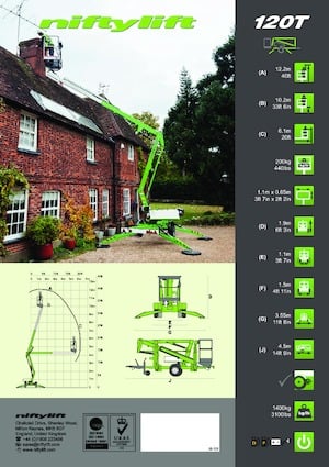 Nacelles à bras articulés montées sur camion Niftylift NL 120 T