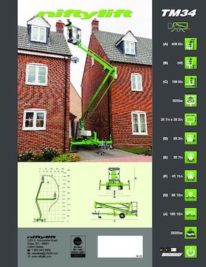 Nacelles à bras articulés montées sur camion Niftylift TM34