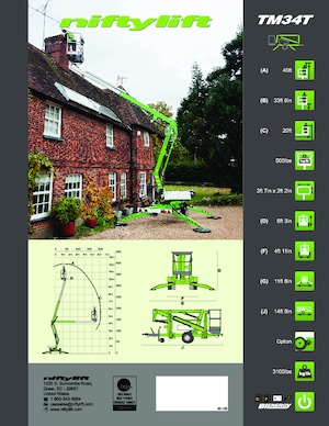Nacelles à bras articulés montées sur camion Niftylift TM34T