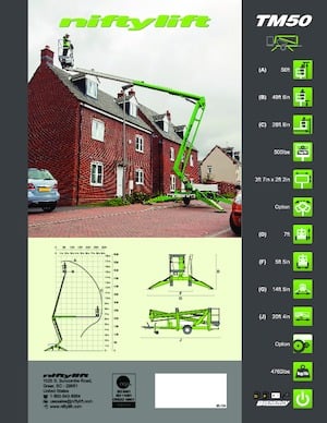 Nacelles à bras articulés montées sur camion Niftylift TM50