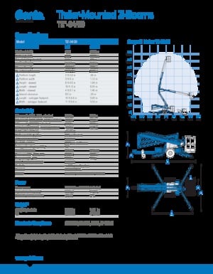 Nacelles à bras articulés montées sur camion Genie TMZ 34/20 DC