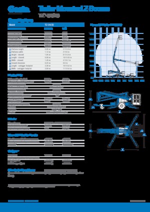 Nacelles à bras articulés montées sur camion Genie TZ34/20