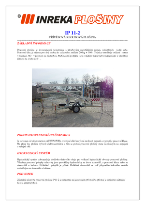 Nacelles à bras articulés montées sur camion Inreka IP 11-2