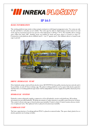 Nacelles à bras articulés montées sur camion Inreka IP 14-3