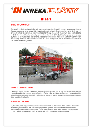 Nacelles à bras articulés montées sur camion Inreka IP 14-3