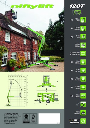 Nacelles à bras articulés montées sur camion Niftylift Nifty 120T