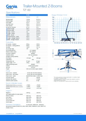 Nacelles à bras articulés montées sur camion Genie TZ™-50