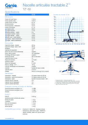 Nacelles à bras articulés montées sur camion Genie TZ™-50