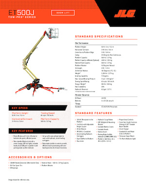 Nacelles à bras articulés montées sur remorque JLG ET500J