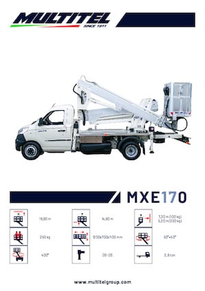 Nacelles à bras articulés montées sur remorque Multitel MXE 170