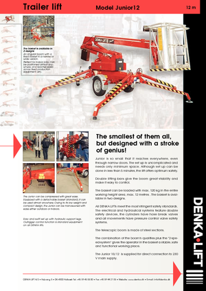 Nacelles à bras articulés montées sur remorque Denka-Lift - Rothlehner Junior 12