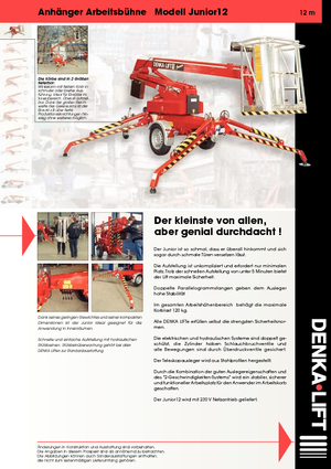 Nacelles à bras articulés montées sur remorque Denka-Lift - Rothlehner Junior 12